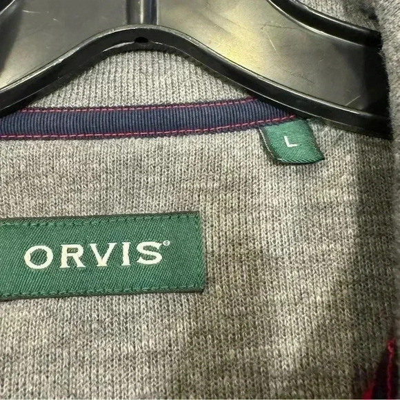 Orvis 1/4 zip men’s red cotton pullover size Large excellent condition - Picture 3 of 9